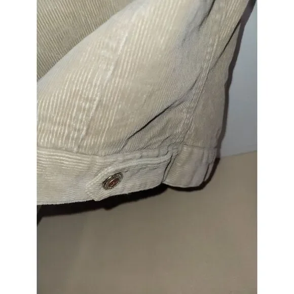 Finesse‎ Corduroy Sherpa Beige Snap Short Jacket Size Medium 90s Y2k Retro - Picture 8 of 16
